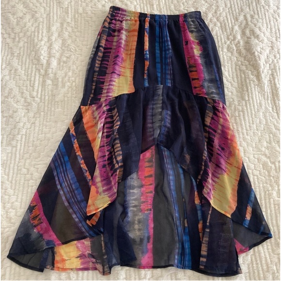 Gianni Bini Colorful High Low Maxi Skirt - Picture 7 of 8